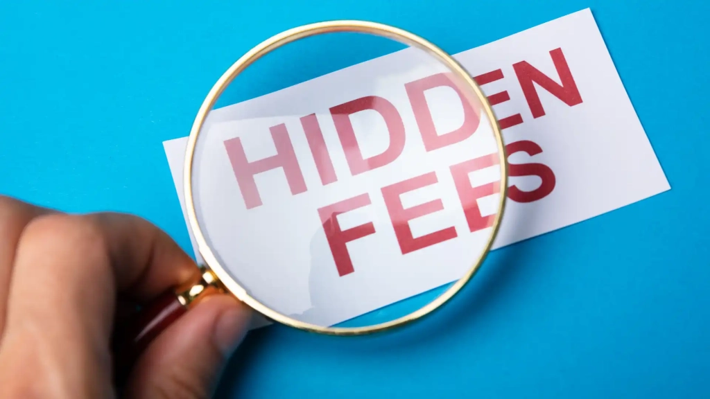 hidden fees written on a paper